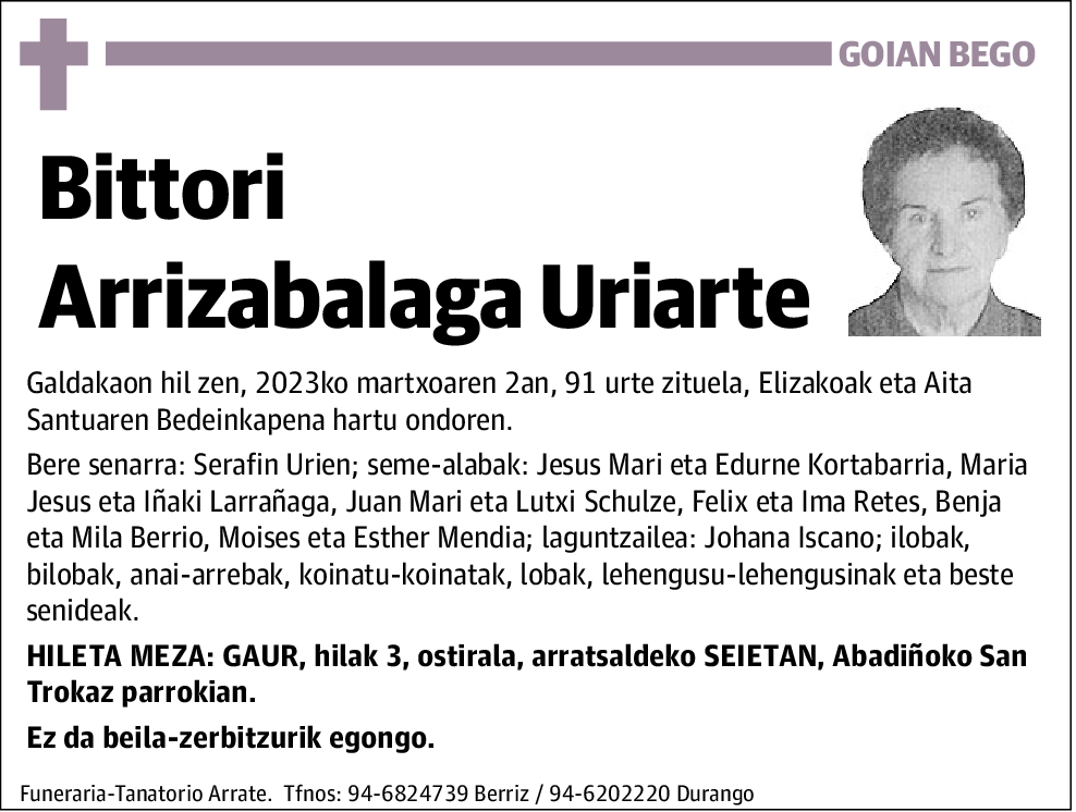 Bittori Arrizabalaga Uriarte