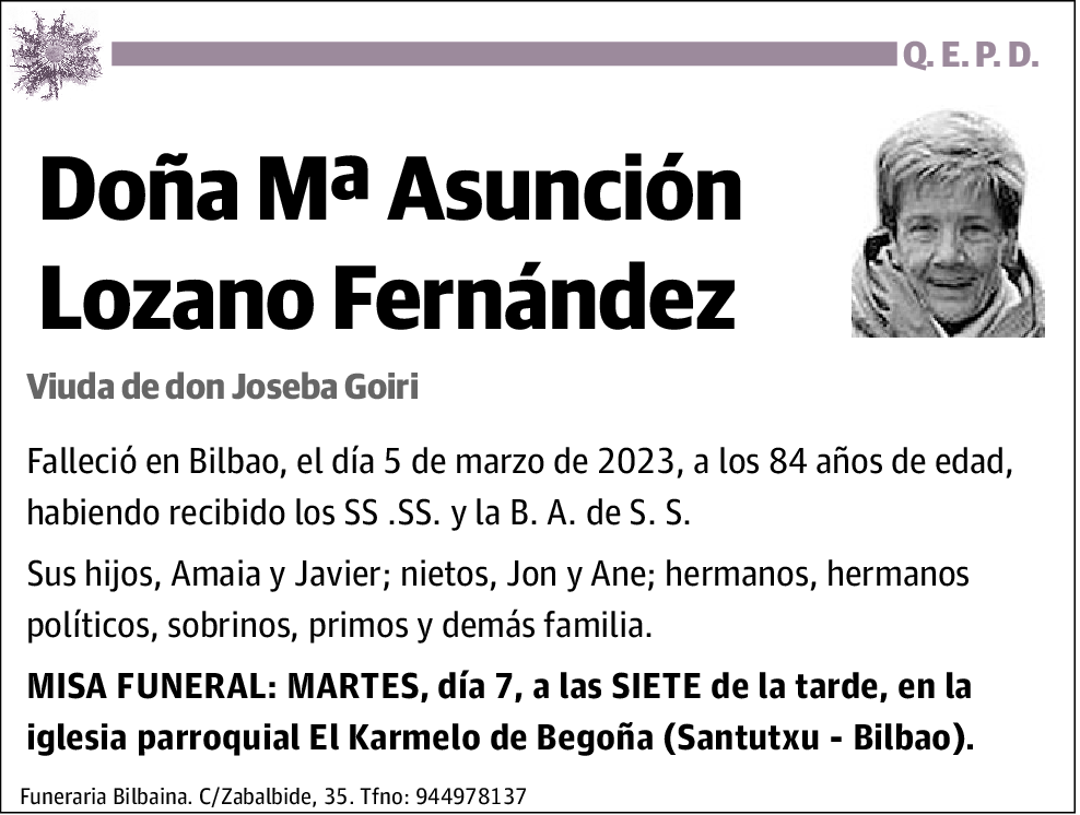 Mª Asunción Lozano Fernández