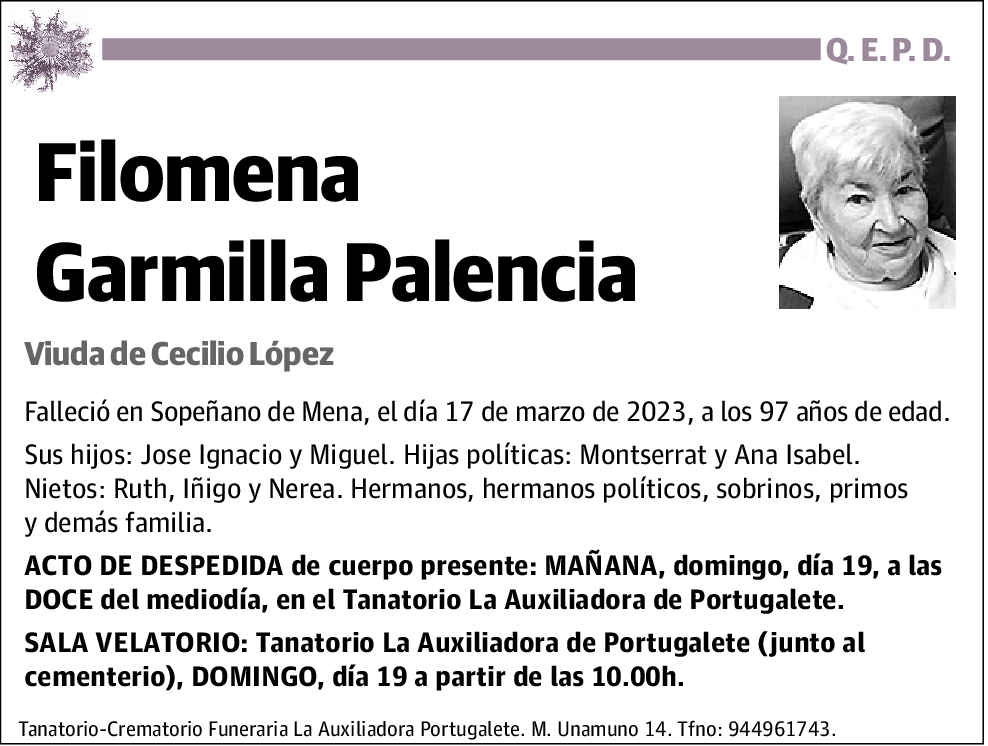 Filomena Garmilla Palencia