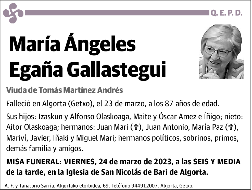 María Ángeles Egaña Gallastegui