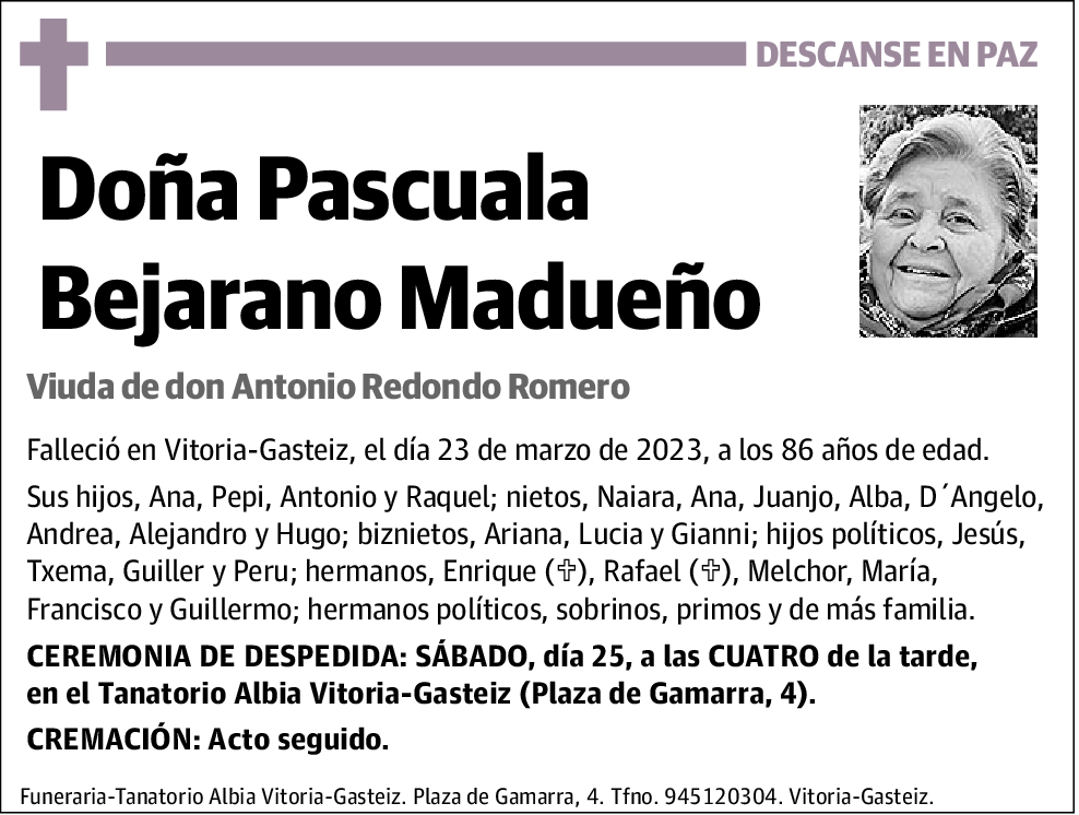 Pascuala Bejarano Madueño
