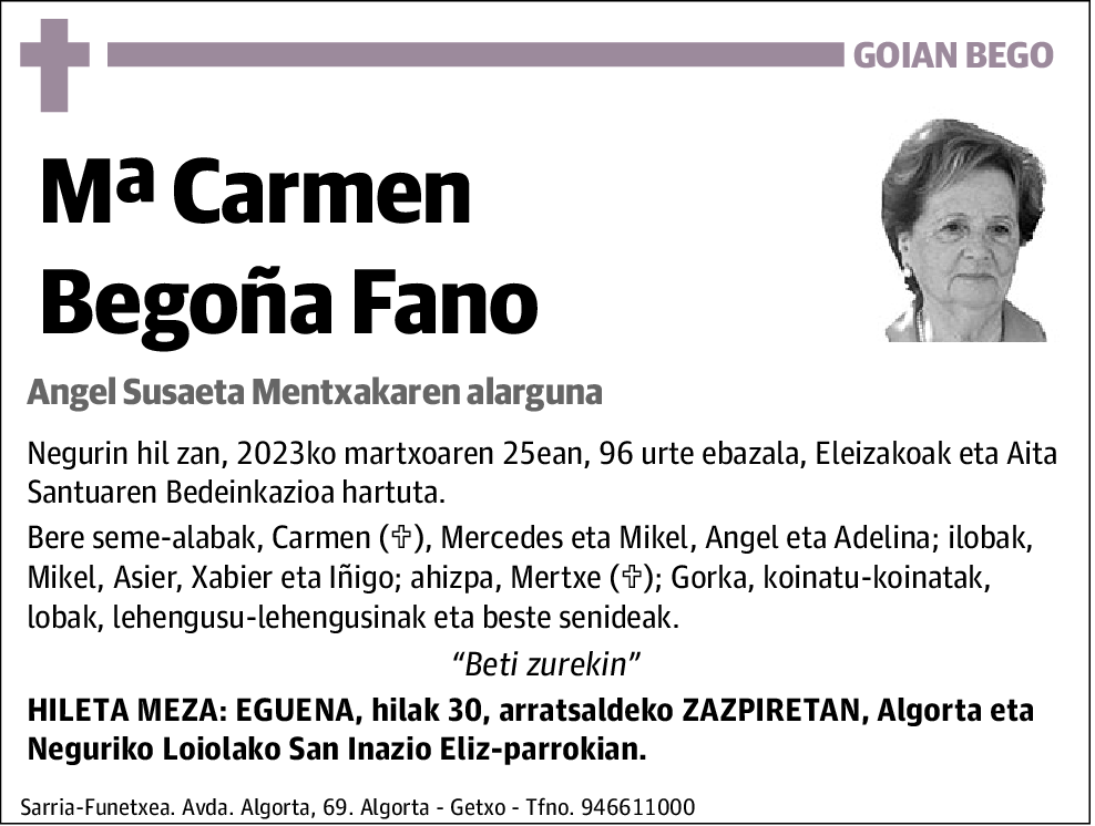 Mª Carmen Begoña Fano