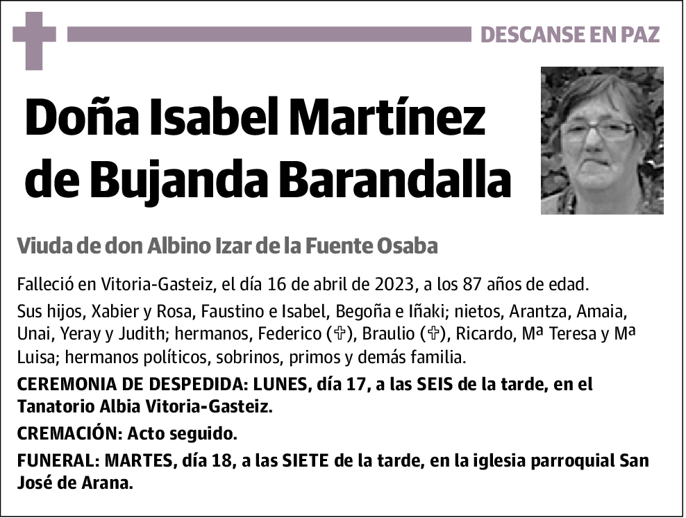 Isabel Martínez de Bujanda Barandalla