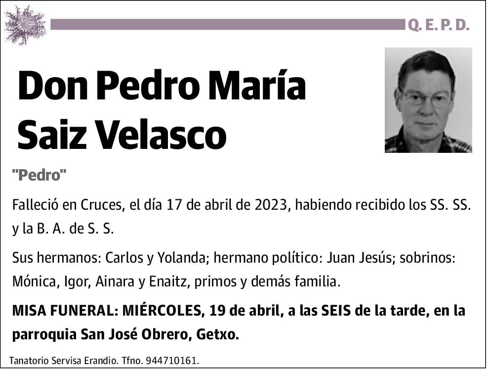 Pedro María Saíz Velasco