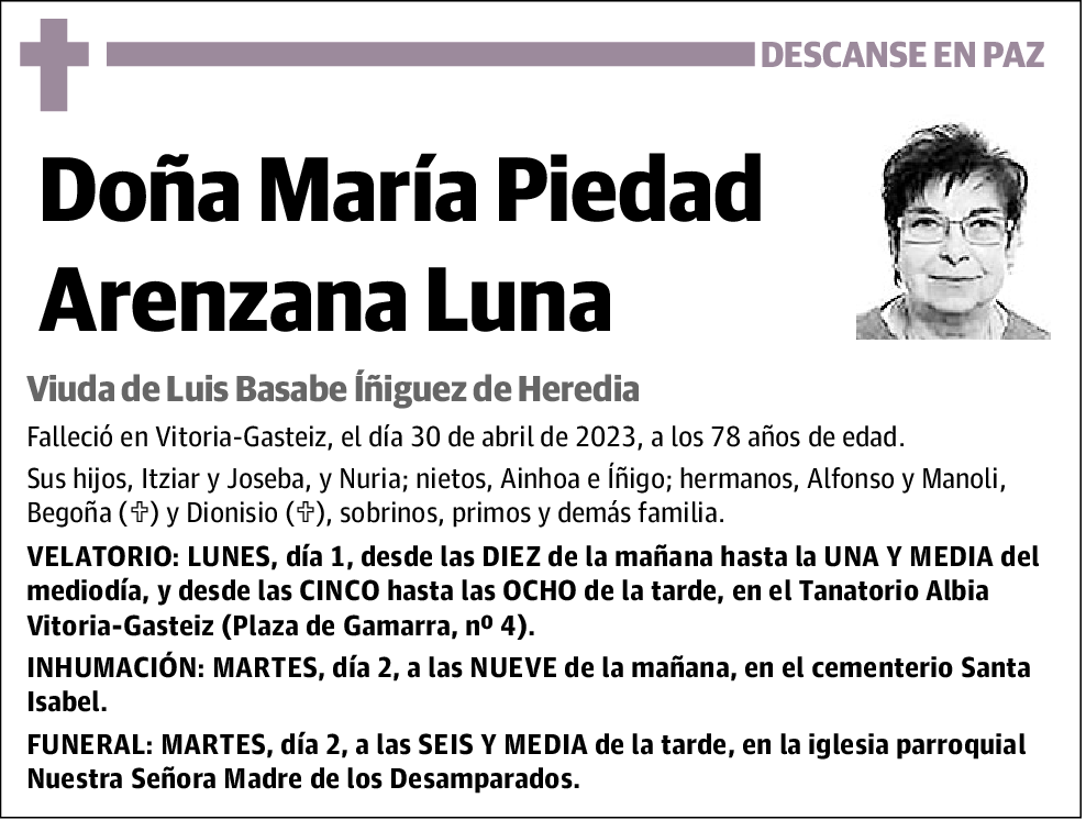 María Piedad Arenzana Luna