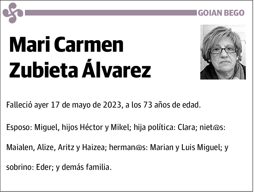 Mari Carmen Zubieta Alvarez