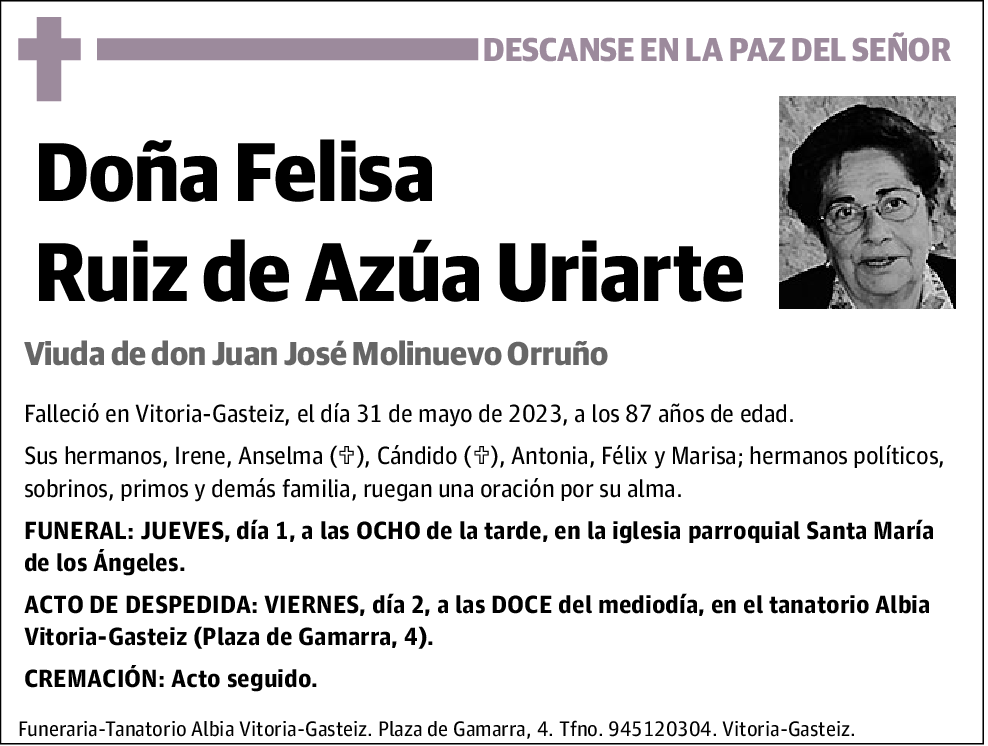 Felisa Ruiz De Azúa Uriarte