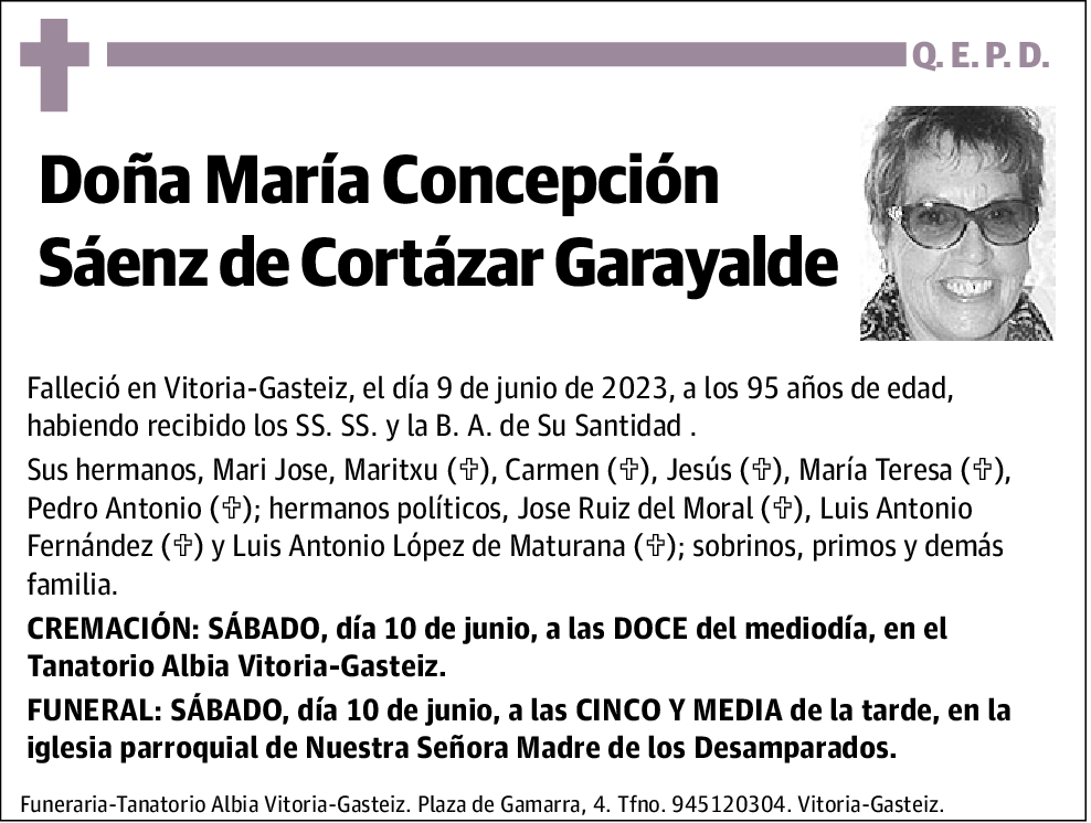 Maria Concepción Saenz de Cortazar Garayalde