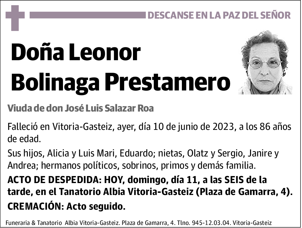 Leonor Bolinaga Prestamero
