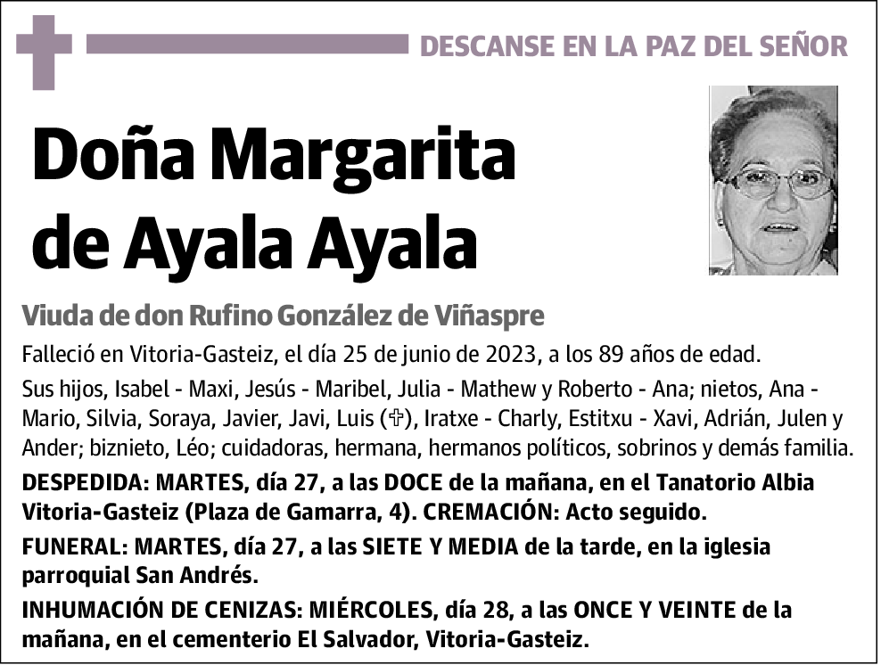 Margarita De Ayala Ayala