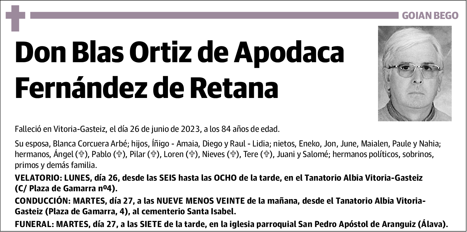 Blas Ortiz de Apodaca Fernández de Retana