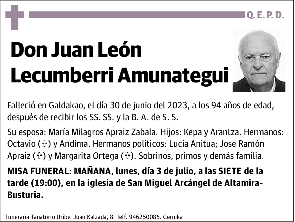 Juan León Lecumberri Amunategui