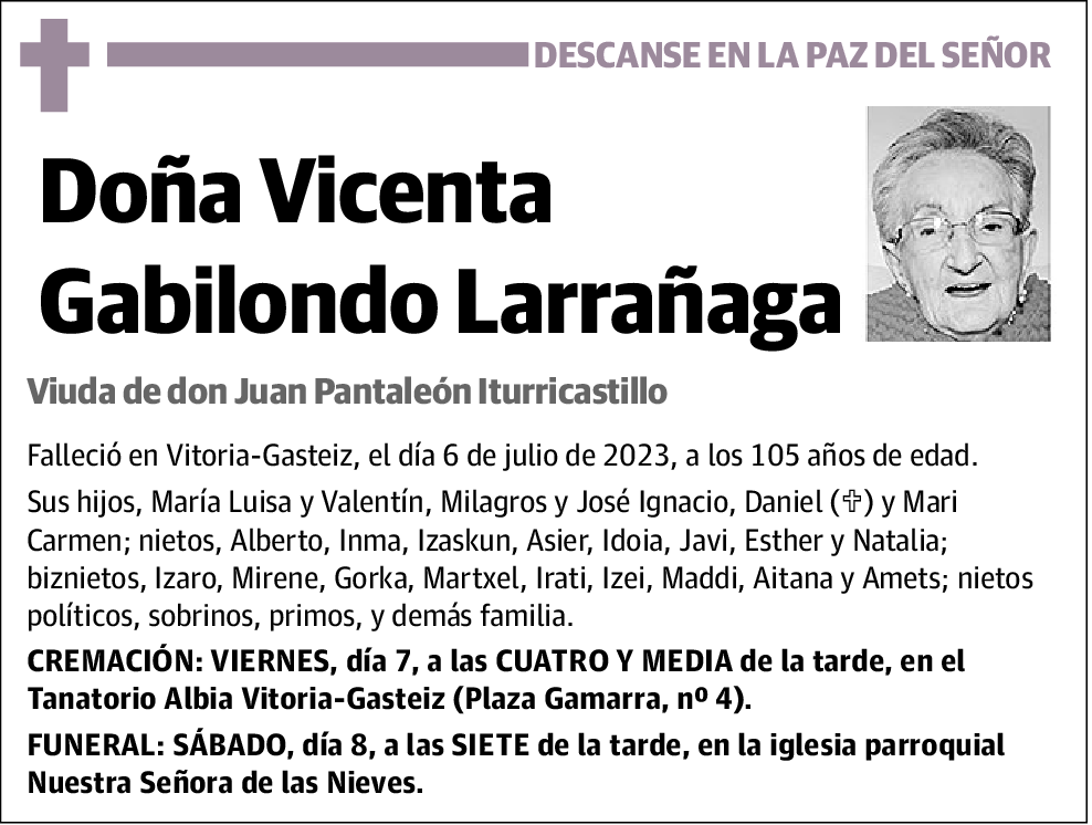 Vicenta Gabilondo Larrañaga