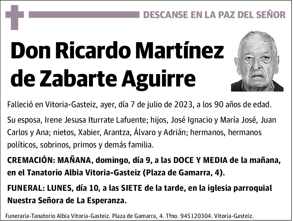 Ricardo Martínez de Zabarte Aguirre