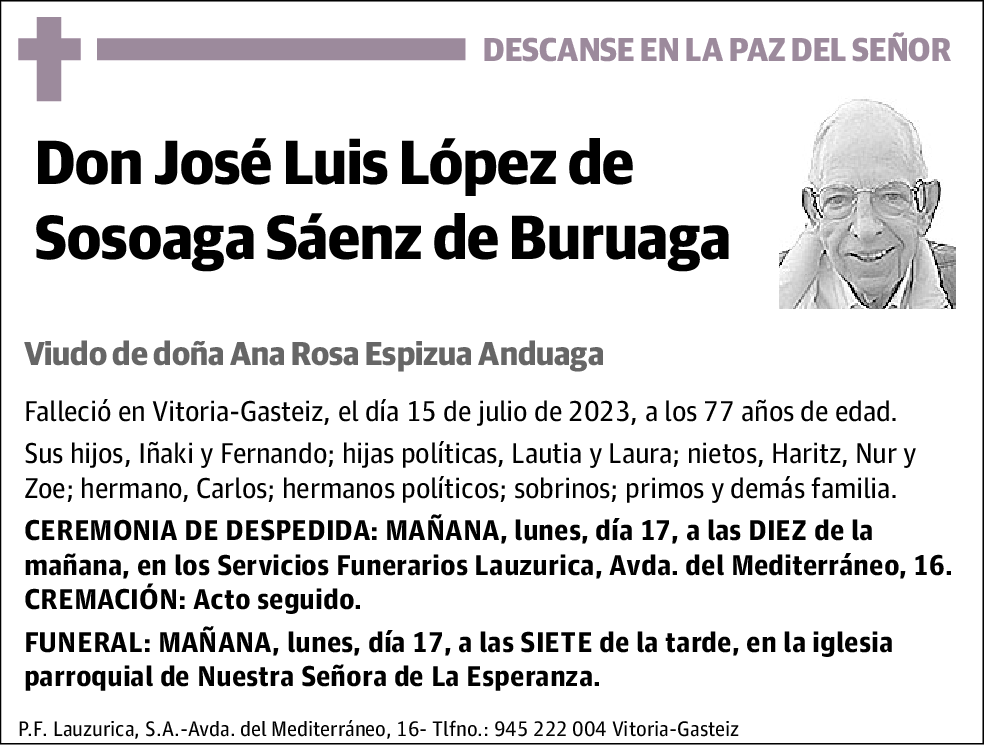 José Luis López de Sosoaga Sáenz de Buruaga