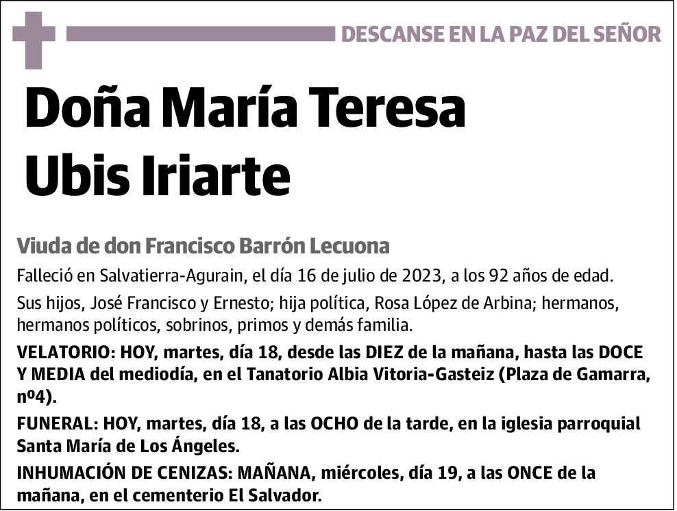 María Teresa Ubis Iriarte