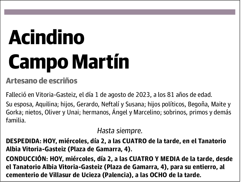 Acindino Campo Martín