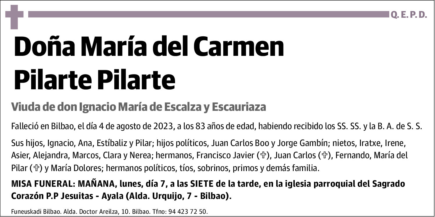 María del Carmen Pilarte Pilarte