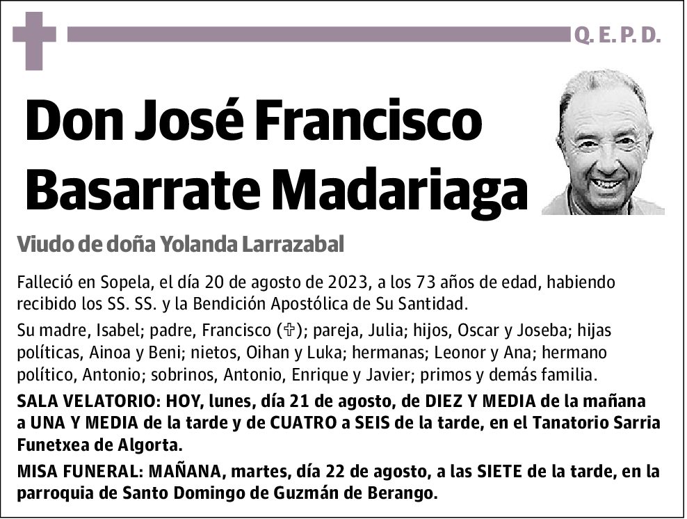 José Francisco Basarrate Madariaga