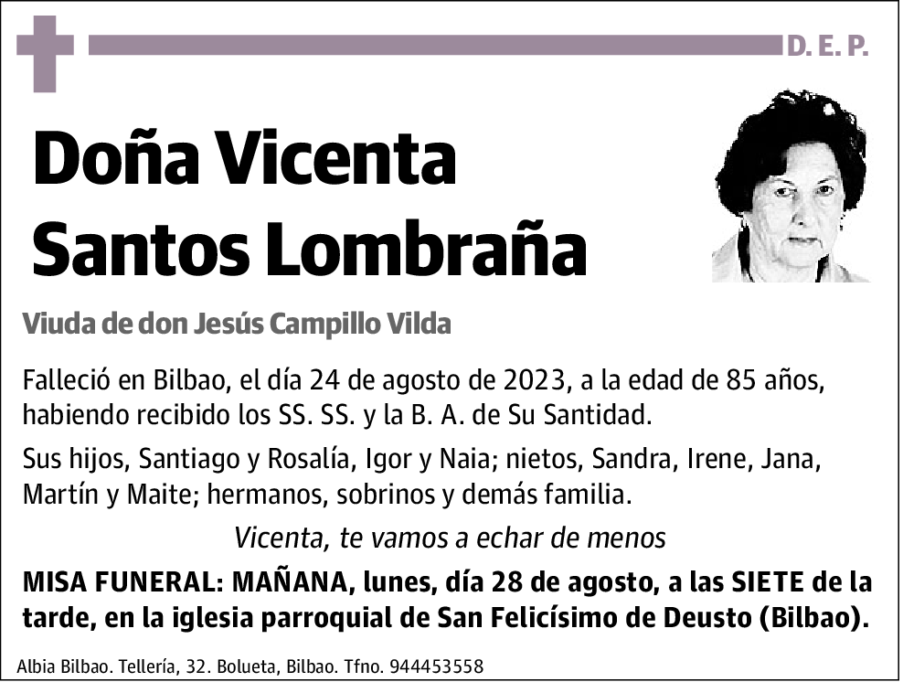 Vicenta Santos Lombraña