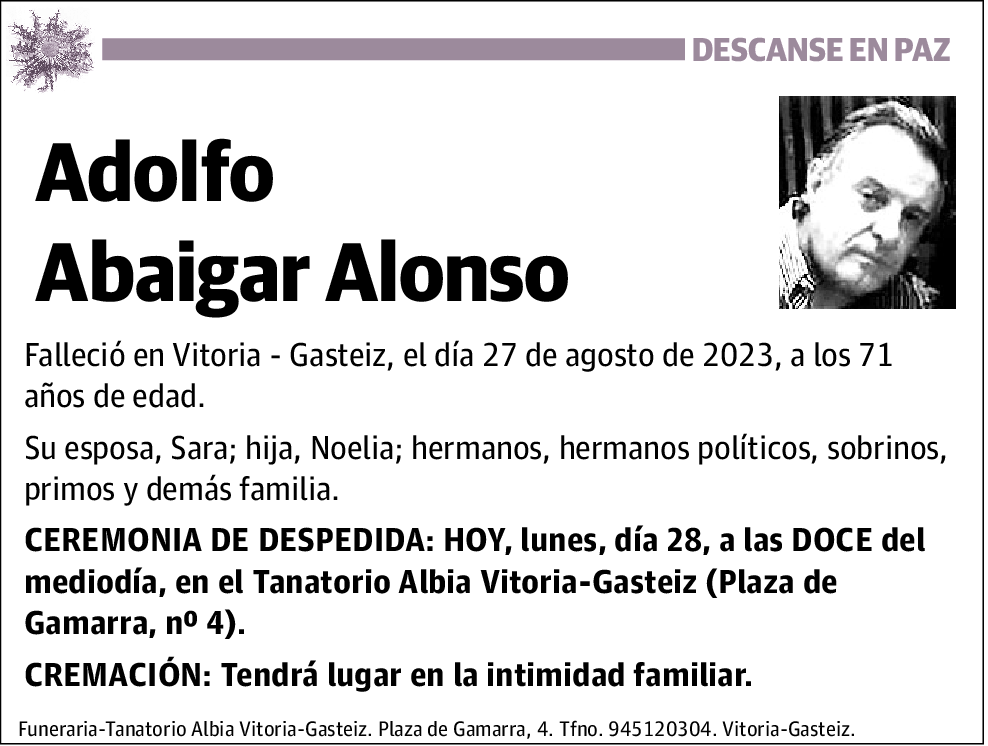 Adolfo Abaigar Alonso