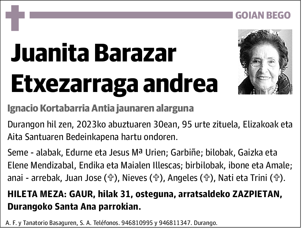 Juanita Barazar Etxezarraga