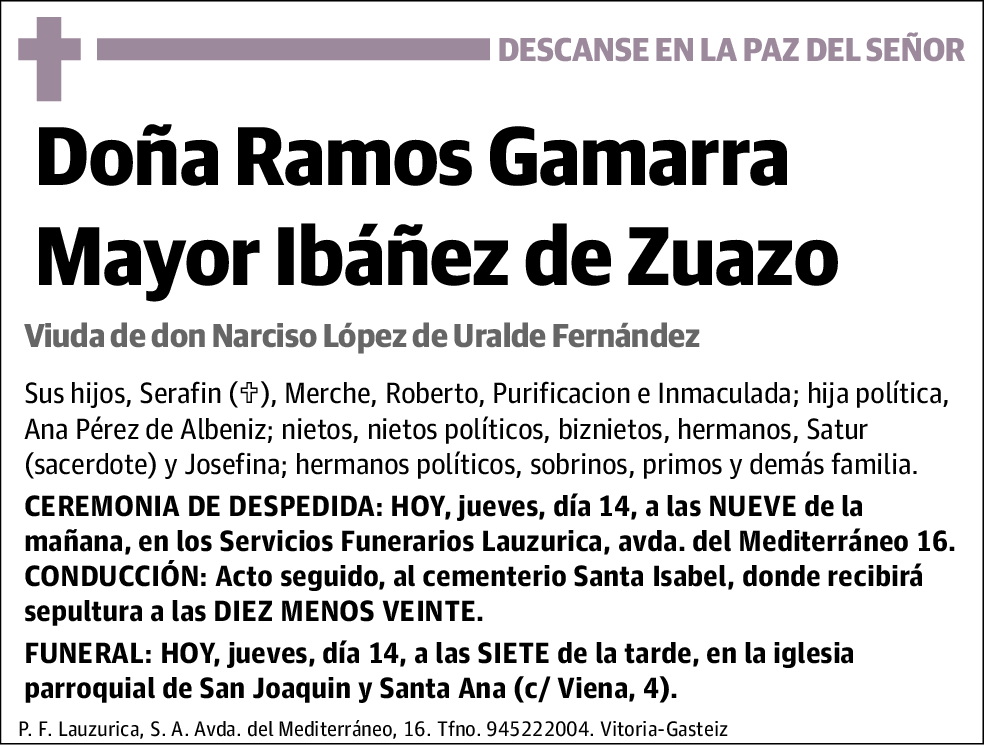 Ramos Gamarra Mayor Ibáñez de Zuazo