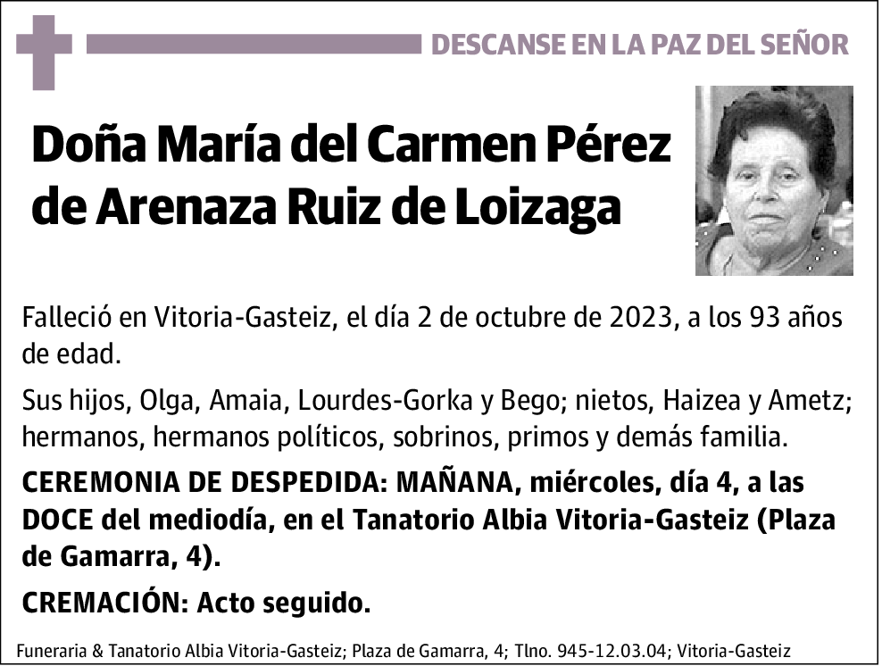 María del Carmen Pérez De Arenaza Ruiz De Loizaga