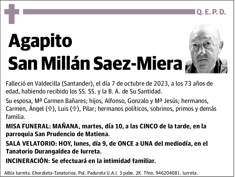 Agapito San Millán Saez-Miera