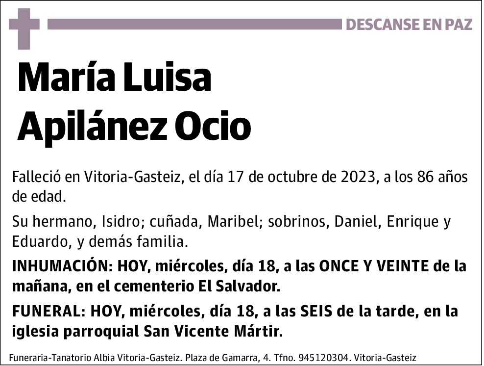 María Luisa Apilánez Ocio