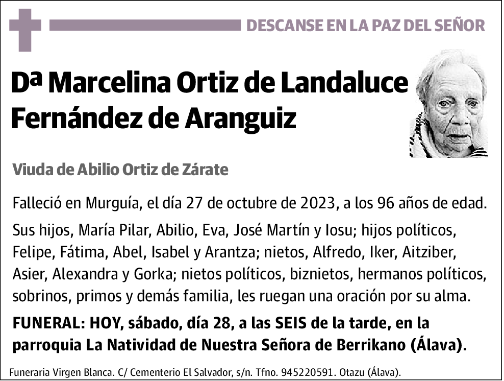 Marcelina Ortíz de Landaluce Fernández de Aranguiz