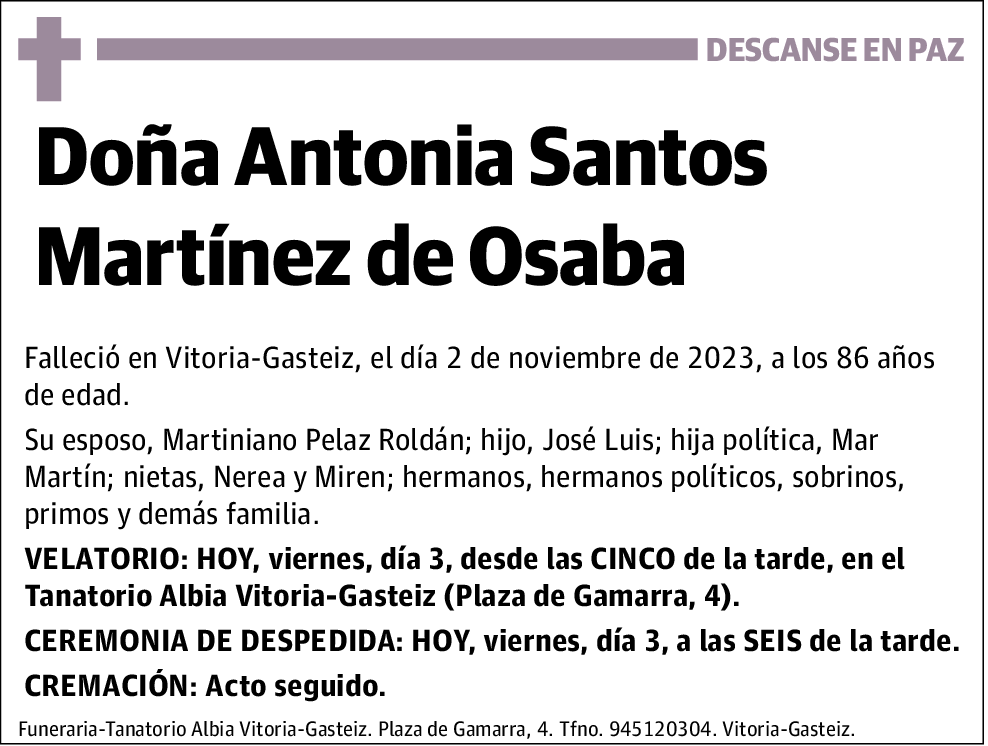 MARTÍNEZ DE OSABA,ANTONIA SANTOS