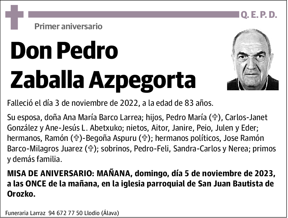 Pedro Zaballa Azpegorta