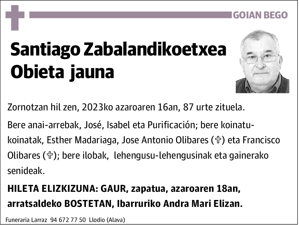 Santiago Zabalandikoetxea Obieta