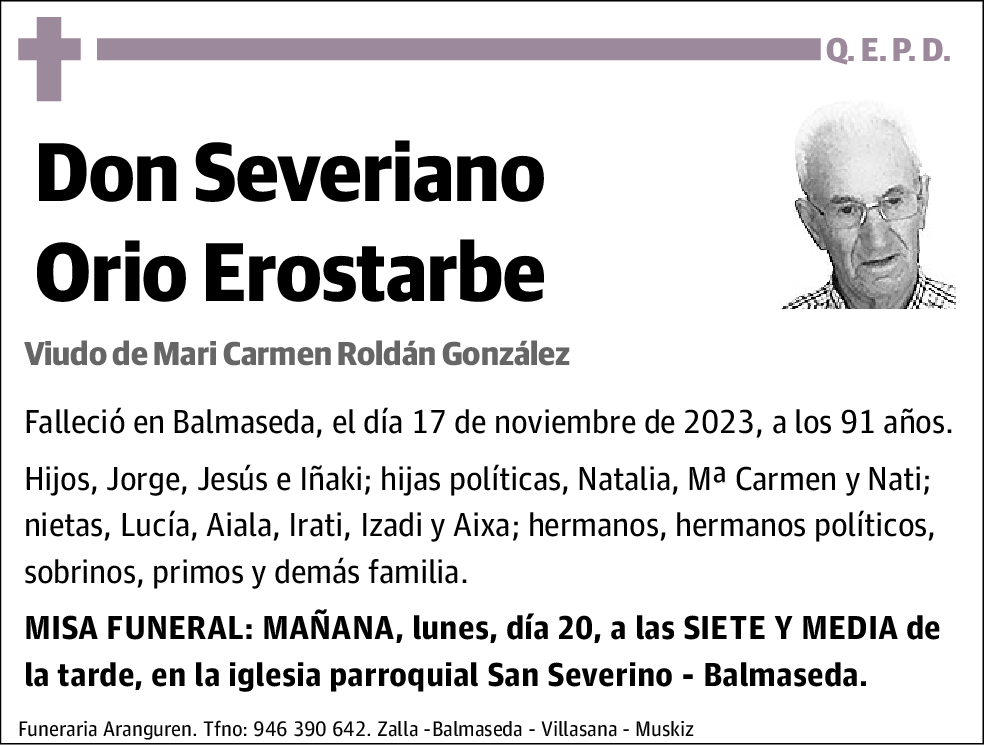 Severiano Orio Erostarbe