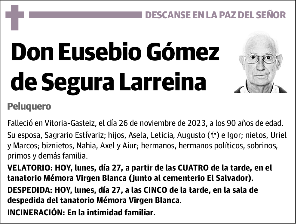 Eusebio Gómez de Segura Larreina