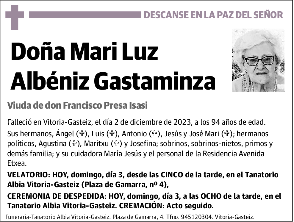 Mari Luz Albéniz Gastaminza