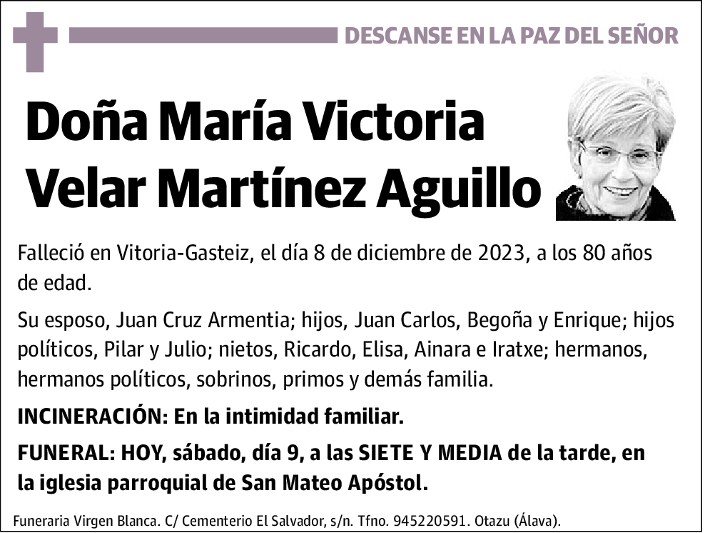 María Victoria Velar Martínez Aguillo