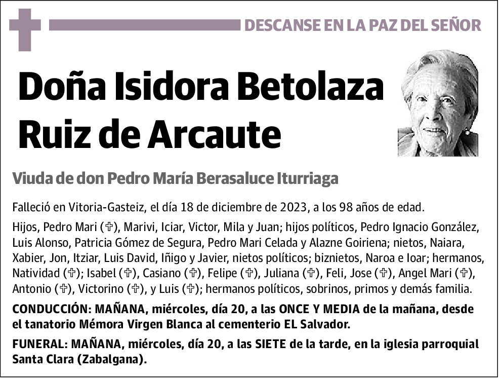 BETOLAZA RUIZ DE ARCAUTE,ISIDORA