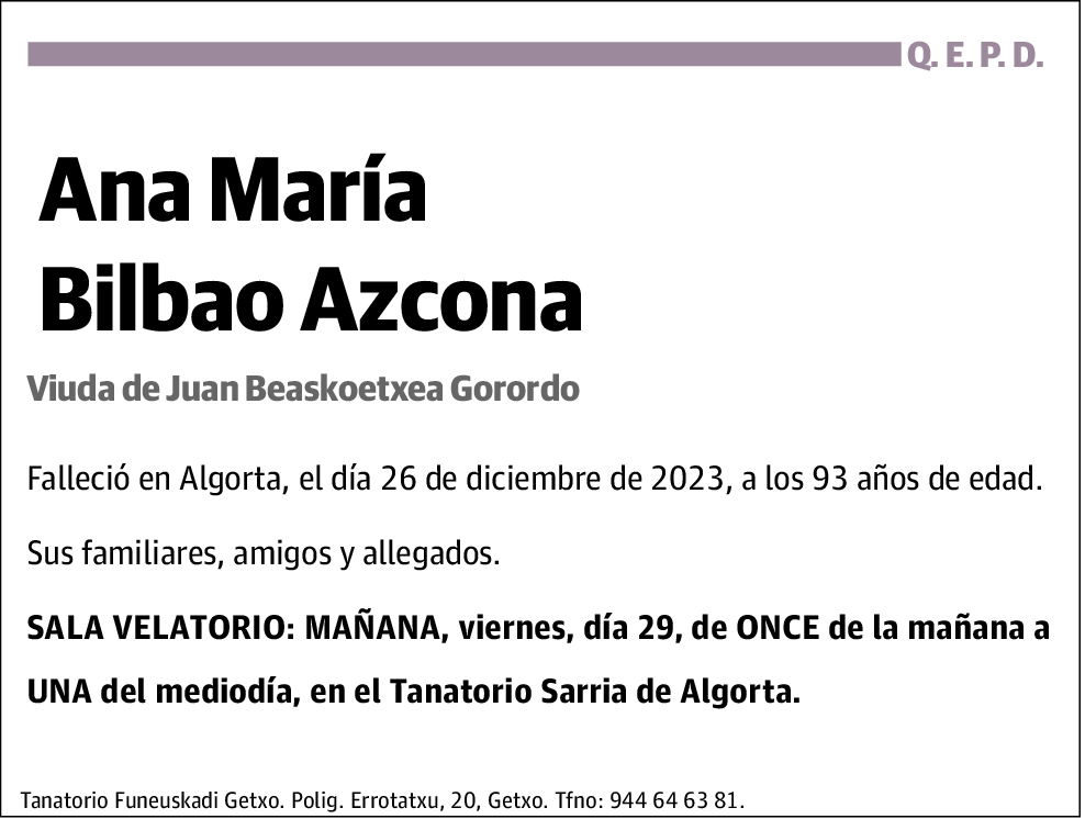 Ana María Bilbao Azcona
