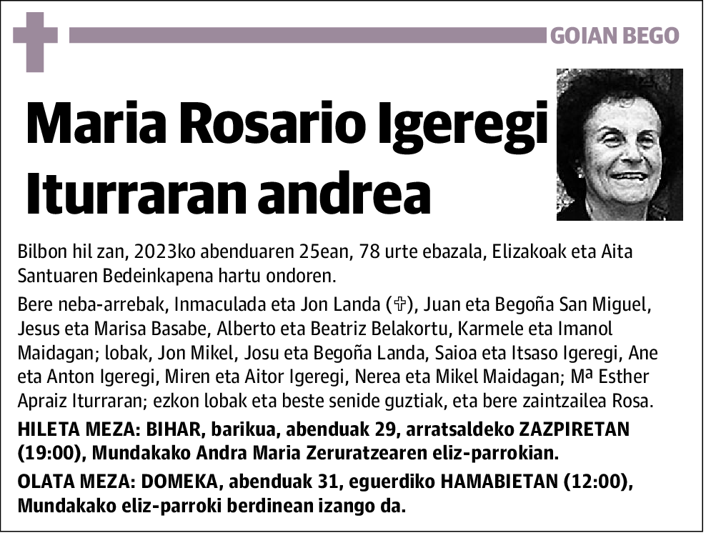Maria Rosario Igeregi Iturraran