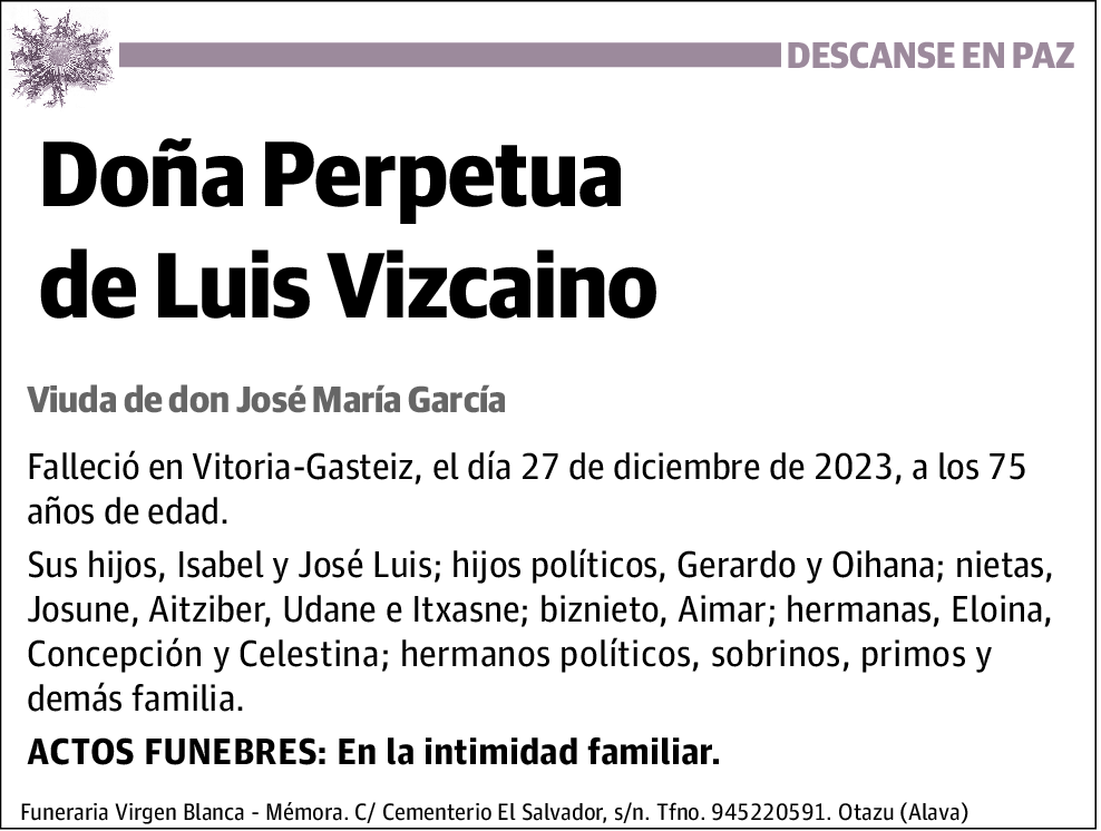 Perpetua de Luis Vizcaino