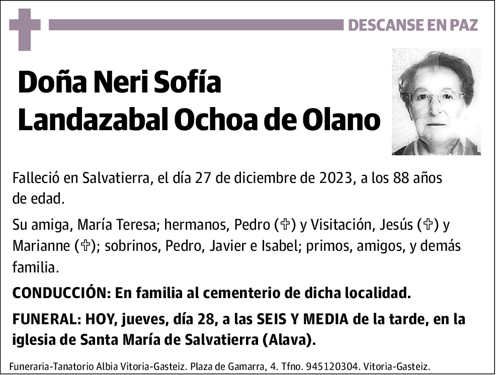 Neri Sofía Landazabal Ochoa de Olano