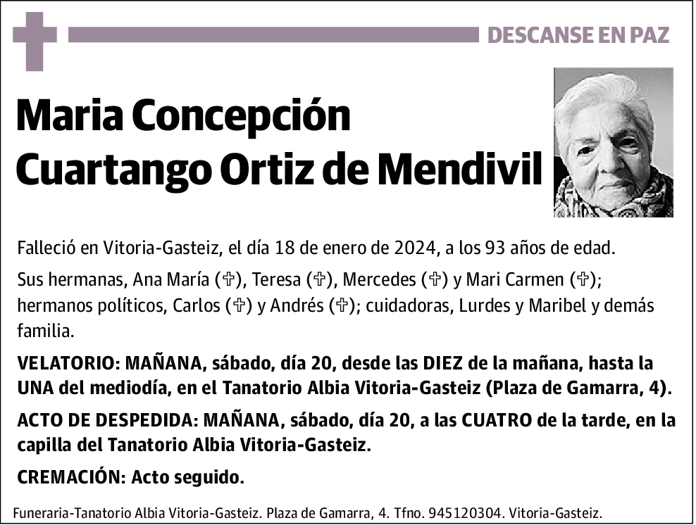 Maria Concepción Cuartango Ortiz de Mendivil