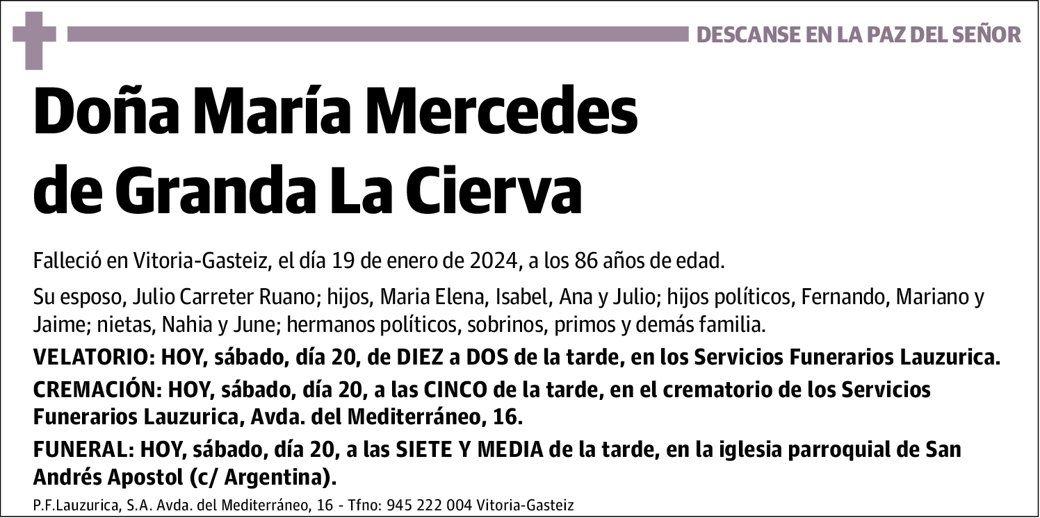 María Mercedes de Granda La Cierva