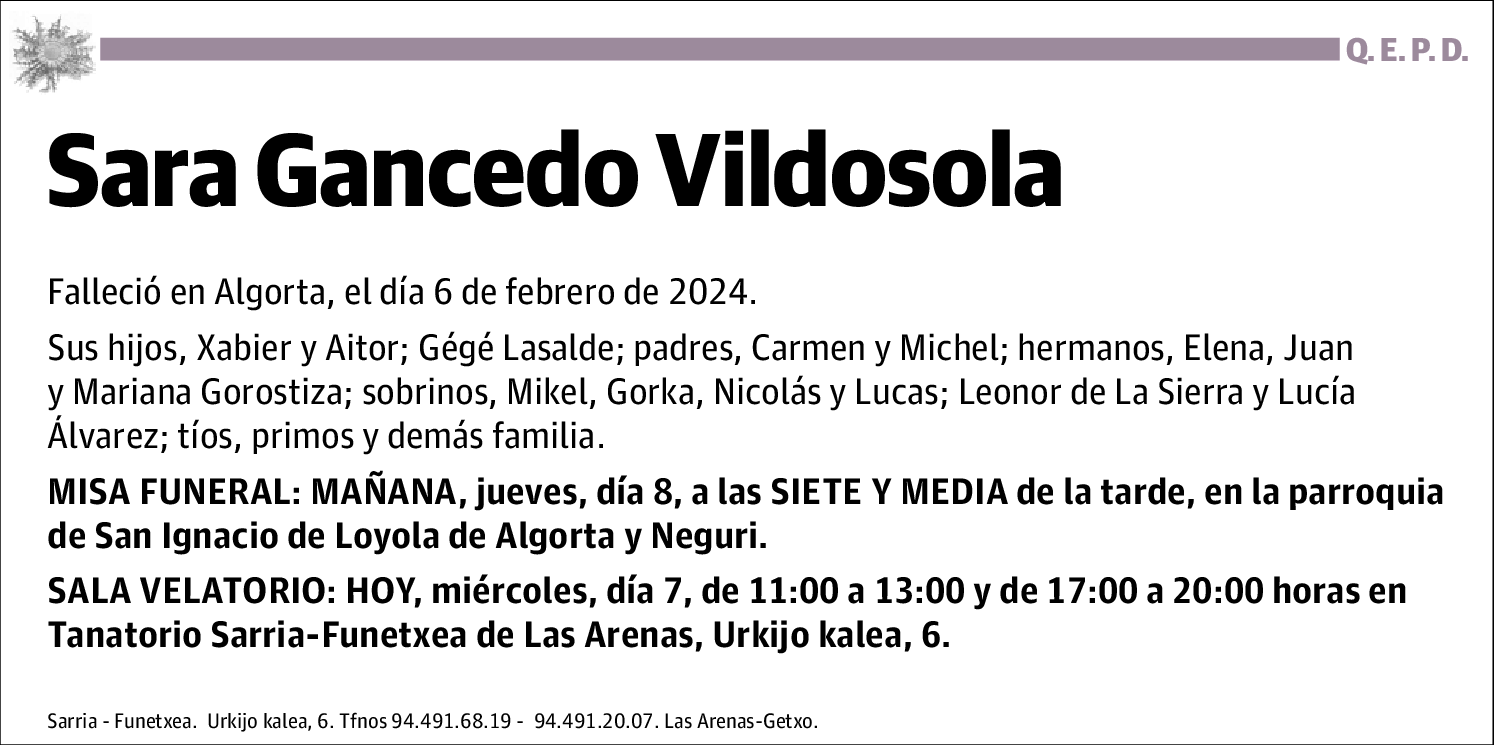 Sara Gancedo Vildosola