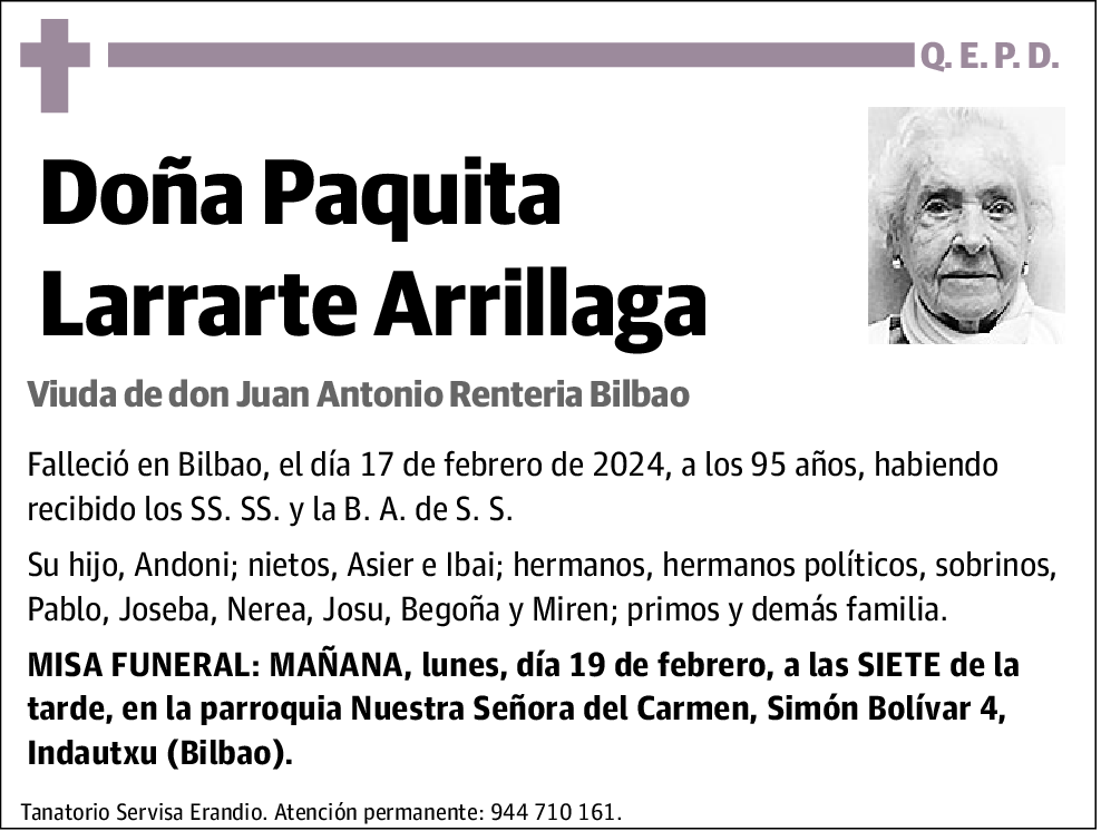 Paquita Larrarte Arrillaga