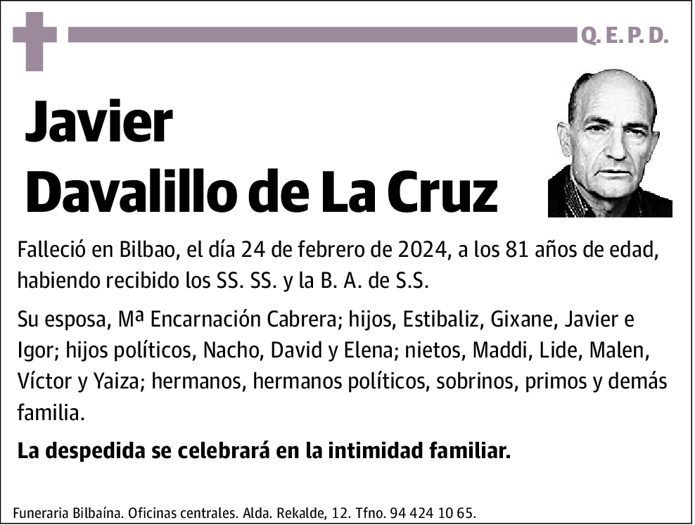 Javier Davalillo de La Cruz