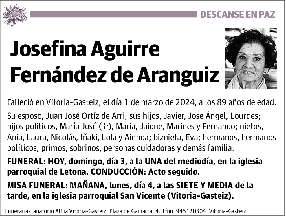 Josefina Aguirre Fernández de Aranguiz