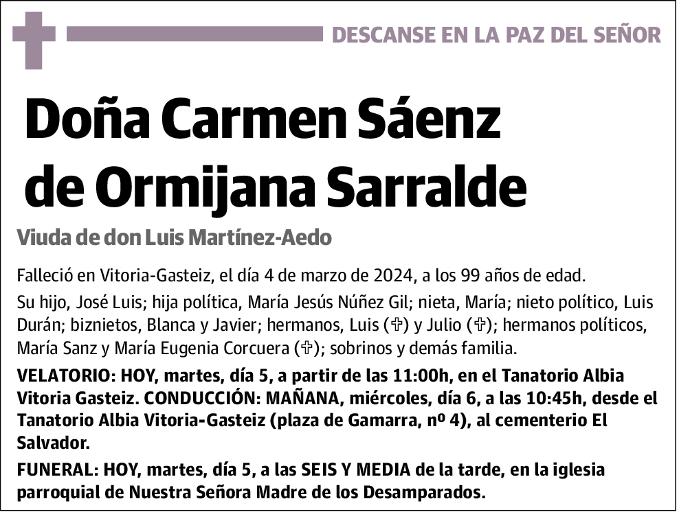 Carmen Sáenz de Ormijana Sarralde